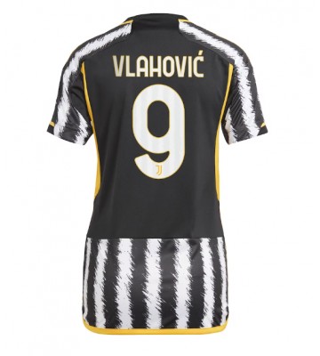 Juventus Dusan Vlahovic #9 Primera Equipación Mujer 2023-24 Manga Corta